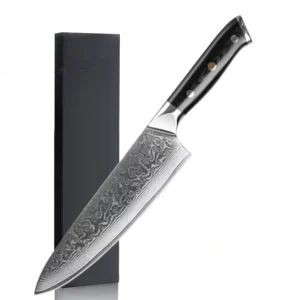 67 layer Damascus Stainless Steel VG10 Steel Core Chef’s Knife Modern Minimalist Style 19.5cm Blade Slicing Meat Vegetable Knife
