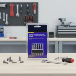6PCS Double Ended High Speed Steel Screw Extractor Set Professional Black Oxide Finish Damaged Bolt Stripped Screw Remover Tool