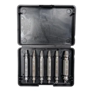 6PCS HSS 4341 Double End Screw Extractor Set Sliding Tooth Broken Stripped Rusty Bolt Stud Remover Hand Tool for Auto Repair