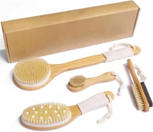 6Pcs Body Brush Dry Brushing with Long Handle Exfoliating Cleaning Brush