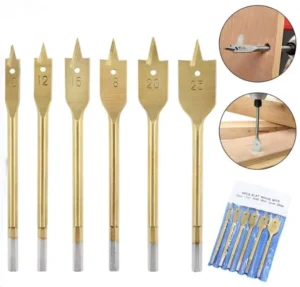 6pc Woodworking Three point Flat Wood Drill for Carpenter Hand Drilling Tools