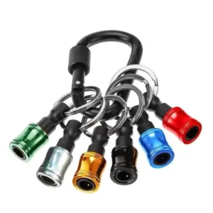6pcs 1 4 Inch Hex Shank Aluminum Alloy Screwdriver Bit Holder Light Weight Quick Change Extension Bar Polished Black Tool