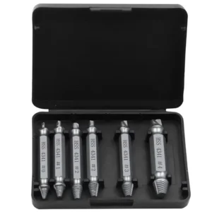 6pcs Hss 4341 Screw Extractor Set Damaged Bolt Remover Guide Screw Removal Tool Drill Bits Set For Stripped Screws High Quality