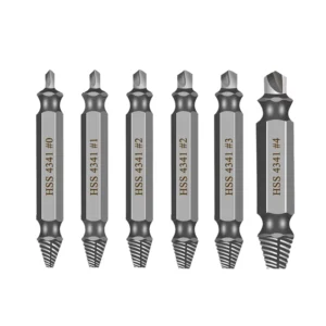 6pcs Industrial Grade Damaged Screw Extractor Drill Bit Set Boxed Stripped Broken Screw Bolt Remover