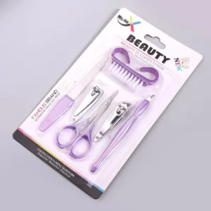 6pcs set Travel Nail Care Kit Nail File Clipper Tweezers Dust Brush Personal Beauty Care Manicure Tool Set