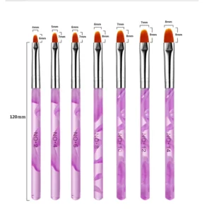 7 Piece Metal Handle Liner Nail Art Brush Set