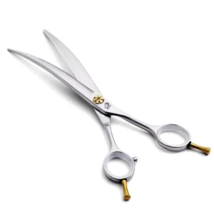 7.0 Inch Japanese 440c Stainless Steel Curved Cat Dog Scissors Cutting Shears Professional Pet Grooming Scissors