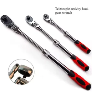 72 Tooth Retractable Ratchet Wrench 1/4 3/8 1/2 Carbon Steel Quick Release Adjustable Multifunctional Repair Tool OEM