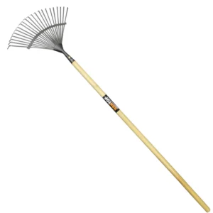 74350 Garden Tools Leaf Garden Rake with Wooden Hande