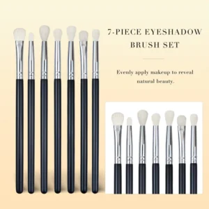 7Pcs Fluffy Goat Hair Wood Handle Custom Label Detail Blending Eye Shadow Concealer Makeup Eyeshadow Brushes Set