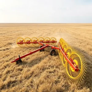 7m Wide High-Efficiency Hydraulic Folding Hay Rake, 1500kg Heavy Structure, 12-Rotor Design