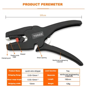 8 Inch Multi Function Automatic Wire Stripper and Crimper Manual Electrical Tool for Wire Processing