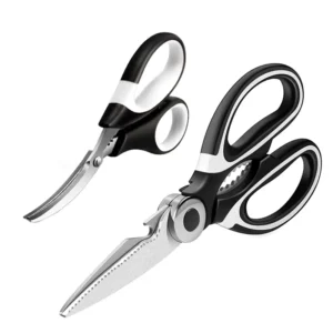 8 Inch Stainless Steel Kitchen Scissors with Cover Multi function Seafood Shears King Crab Lobster Shellfish Shears