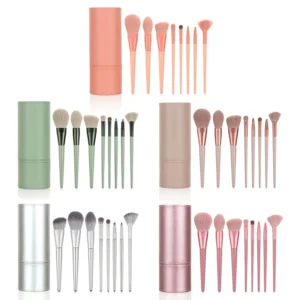 8 Pcs Cosmetic Makeup Brush Tools Cosmetic Brush Set Wood Handle Cosmetic Brushes with Bag for Make up