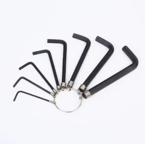 8 Piece L Shaped Hex Key Set with Key Ring Allen Wrenches for DIY & Industrial Use Spring Coil Wrench