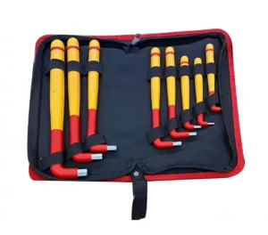 8-Piece VDE Insulated Hex Key Set Chrome Vanadium Steel Metric 1000V Insulation Voltage Electrical Work