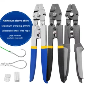 8 Shaped Aluminum Sleeve Pliers for Sea Fishing Steel Wire Rope Cutting and Crimping Fish Anchor Hook Wire Crimpers