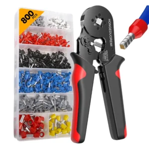 800PCS 22 10AWG HSC8 6 4 Insulated End Connector Crimper Plier Set Cord End Bootlace Ferrule Terminals Wire Crimping Tool Kit