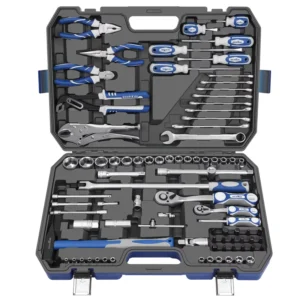 86 Pcs Professional Auto Repair Set 1/2″, 3/8″, 1/4″ Drive 72T Rotator Ratchet Wrench Sockets Other Hand Tool Sets