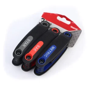8PC Metric SAE Torx L Keys Black Finish Folding Multi Custom Allen Wrench Hex Key Set