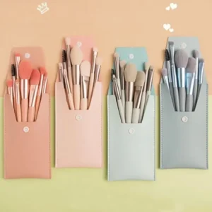 8Pcs Beginner Makeup Brush Set Soft Synthetic Fiber Brushes Eyeshadow Powder Foundation Brushes With Storage Bag