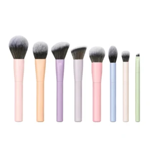 8Pcs Pastel Color Makeup Brush Set Soft Synthetic Brushes for Foundation Eyeshadow
