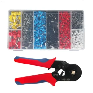 8mm 12mm Wire Ferrule Crimper Set 1200PCs AWG24-7 Cooper Bootlace Terminals Pin Cord End Wire Terminals Crimping Tool Kit