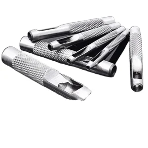 9 Piece Customizable OEM Support Handheld Leather Working Tools Hand Powered Hollow Punch Set for Leather Rubber & Paper