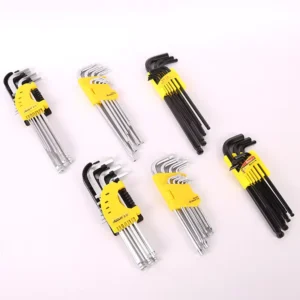 9 Piece Extra Long Ball End Hex Key Set Chrome Vanadium Steel L Wrench Tools