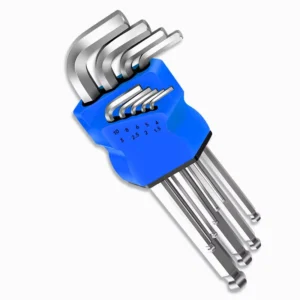 9 Piece Industrial Grade Steel Hex Key Set Including Lengthening Extra Long Hard Hexagon Keys Convenient Use Torx Tip Metric