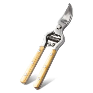 9 inch Classic Wooden Garden Shears HQ Hand Pruner for Agriculture DIY Grade Tools with Comfortable Wooden Handle
