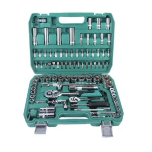 94pc Box Spanner Socket Set Car Kit 12 Point Chrome Vanadium Ratchet Wrench Socket Set Heavy Duty 94 Piece Tool Socket Set