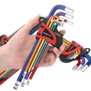 9Pcs Bicycle Inner Hexagonal Wrench S2 CR V Steel Colorful Flat Ball Opening Bike Hex Key Set 1.5/2/2.5/3/4/5/6/8/10mm