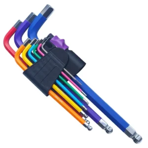 9Pcs Carbon Steel Hex Key Allen Wrench Set with Ball End 1.5mm 10mm Metric Long Arm for Bike Motorcycle