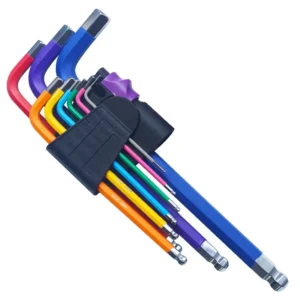 9Pcs Extra Long Ball Point Hex Key Colorful Coating Wrench Set