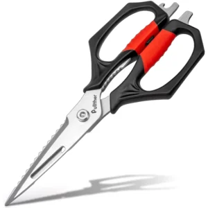 9in Stainless Steel Professional Kitchen Shears Ultra Sharp Serrated Scissors Portable Chicken Vegetable Meat