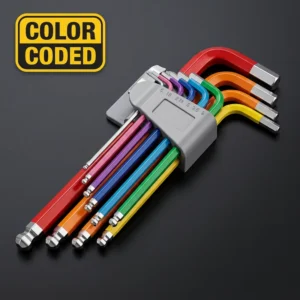 9pcs Metric L Type Hex Key Set Bike Repair Tool Kit Wrench Colorful Hexagon Spanner Flat Ball Plum Opening