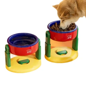 ABS Suction Cup Pet Bowl Adjustable Height Universal for Dogs Cats Protects Cervical Spine Anti Spill Elevated Bowl