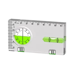 Acrylic Mini Level Ruler Strong Magnetic Spirit Level with Angle Disc Dual Bubble Design for Household Angle and Level Measurement