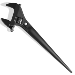 Adjustable 8inch 10inch 12inch Extra Wide Spud Wrench with Tether Hole Metric Measurement System for Nuts Bolts up 1 7 16 Inch