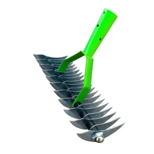 Adjustable Lawn Rake Multi Purpose Stainless Steel Tool for Yard Leaves and Debris Cleanup