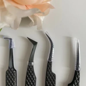 Advanced Texture Chemical Fiber Head Black Pink White Dazzling Tweezers Can Be Customized to Grab Firm Not Easy to Fall