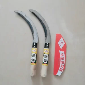 Agricultural Garden Grass Cutting Carbon Steel Hand Sickle with Wooden Handle