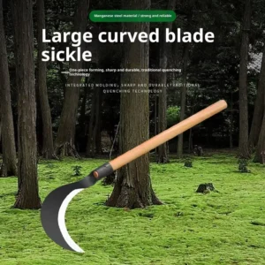 Agricultural Garden Outdoor Manganese Steel Sickle Weeding and Mowing Knife Forging Cutting Trees and Firewood