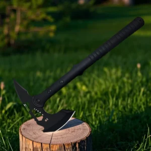 All Black Outdoor Axe Anti slip Grip Unique Blade for Survival Camping Tactical Axe Outdoor Gear Nylon Sheath