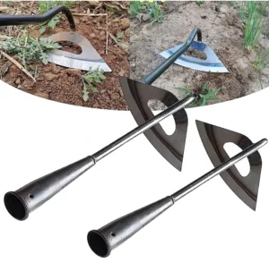All Steel Hardened Hollow Hoe Durable Garden Hoes for Weeding Sharp Gardening DIY Hand Tools with Wood Steel Handle