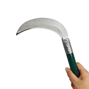 All Steel Industrial Grade Sickle Black Oxide Finish Agriculture Wooden Handle Weeding Wheat Garden 1.5mm Blade