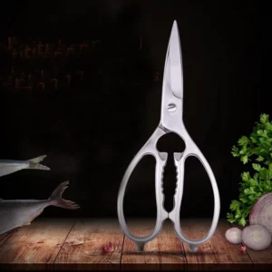 All Steel Integrated Kitchen Scissors Strong Force Multi Function Fish Killing Shears Stainless Steel Home Kitchen
