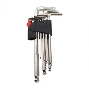 Allen Key Set CRV Steel Metric 9PCS Hex Key with Ball End Nickel Plated High Torque Allen Key Socket Set for Industrial OEM Use