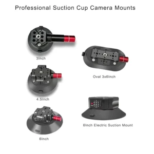 Aluminum Alloy 3 6″ Portable Quick Release Car Suction Cup Mount with Pump for DSLR Cameras
